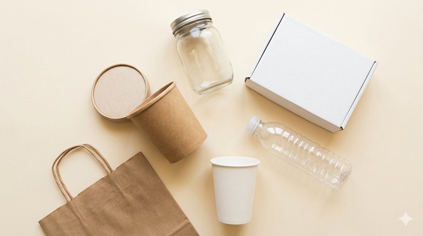 Variety of unbranded packaging items for BYO printing
